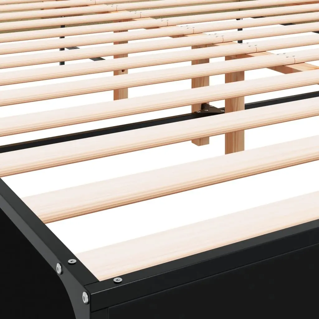 Black Engineered Wood Bed Frame 150x200 cm