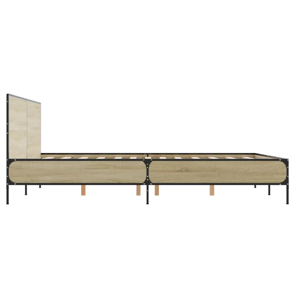 Brown Sonoma Oak Bed Frame 150x200 cm with Headboard