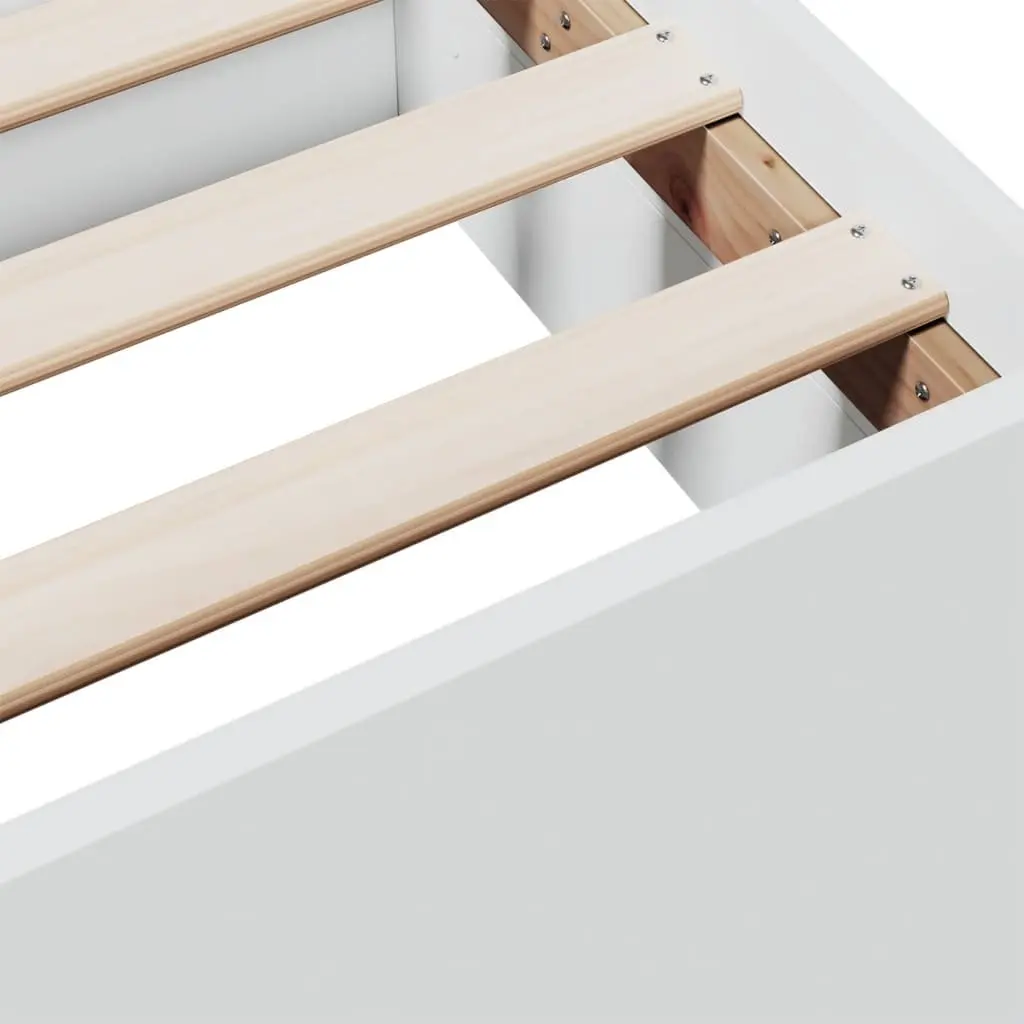 Bed Frame White 90x190 cm Engineered Wood with Storage Drawers