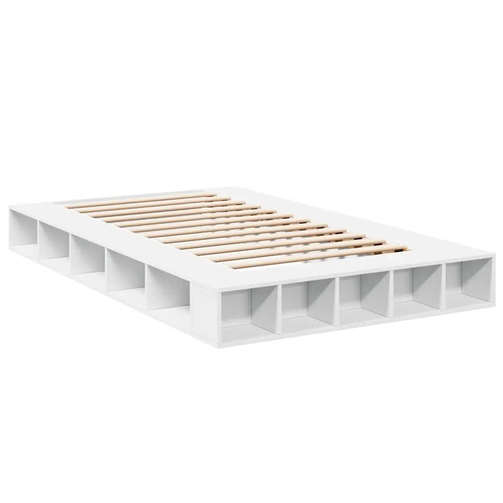White Bed Frame with Storage Compartment 135x190 cm