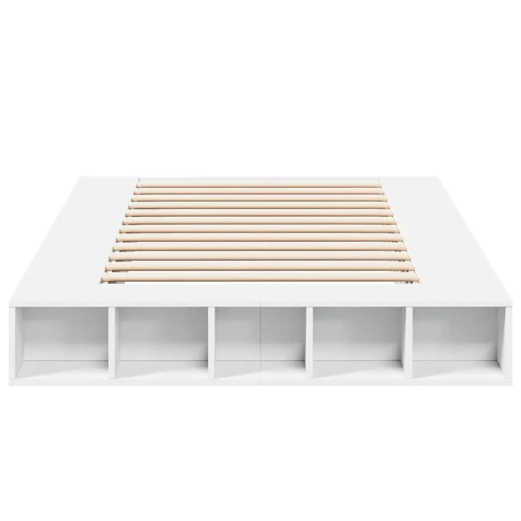 White Bed Frame with Storage Compartment 135x190 cm