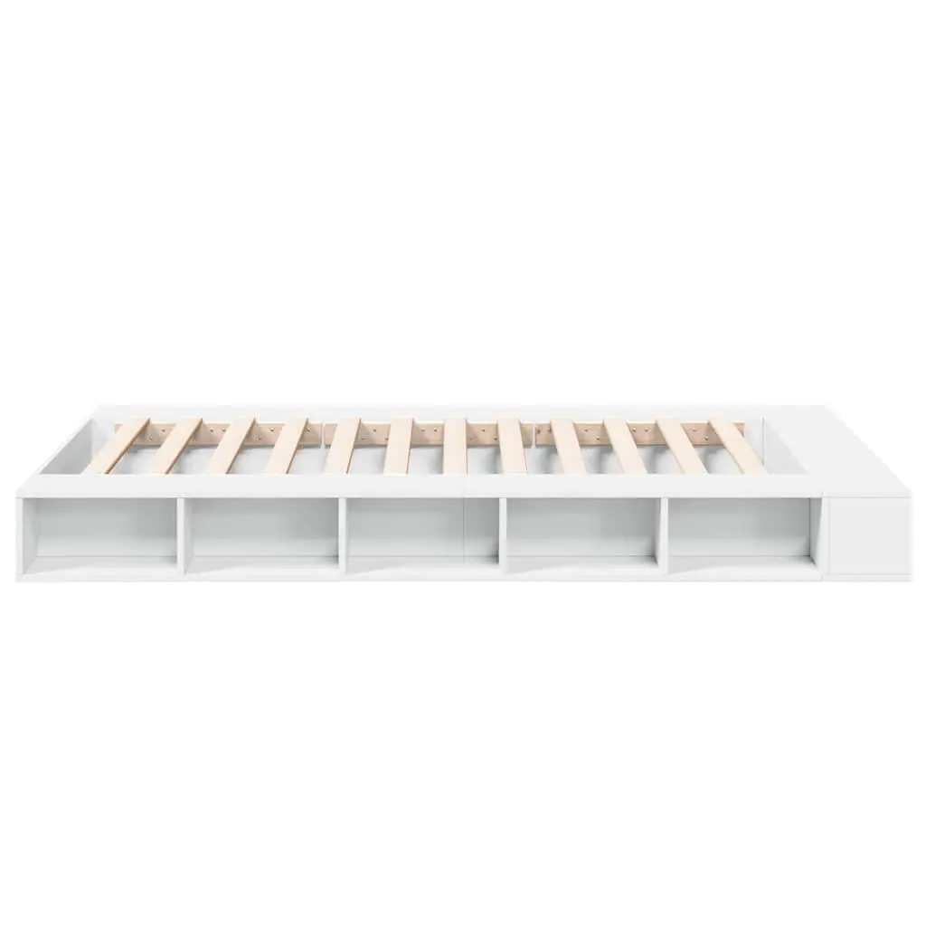 White Bed Frame with Storage Compartment 135x190 cm