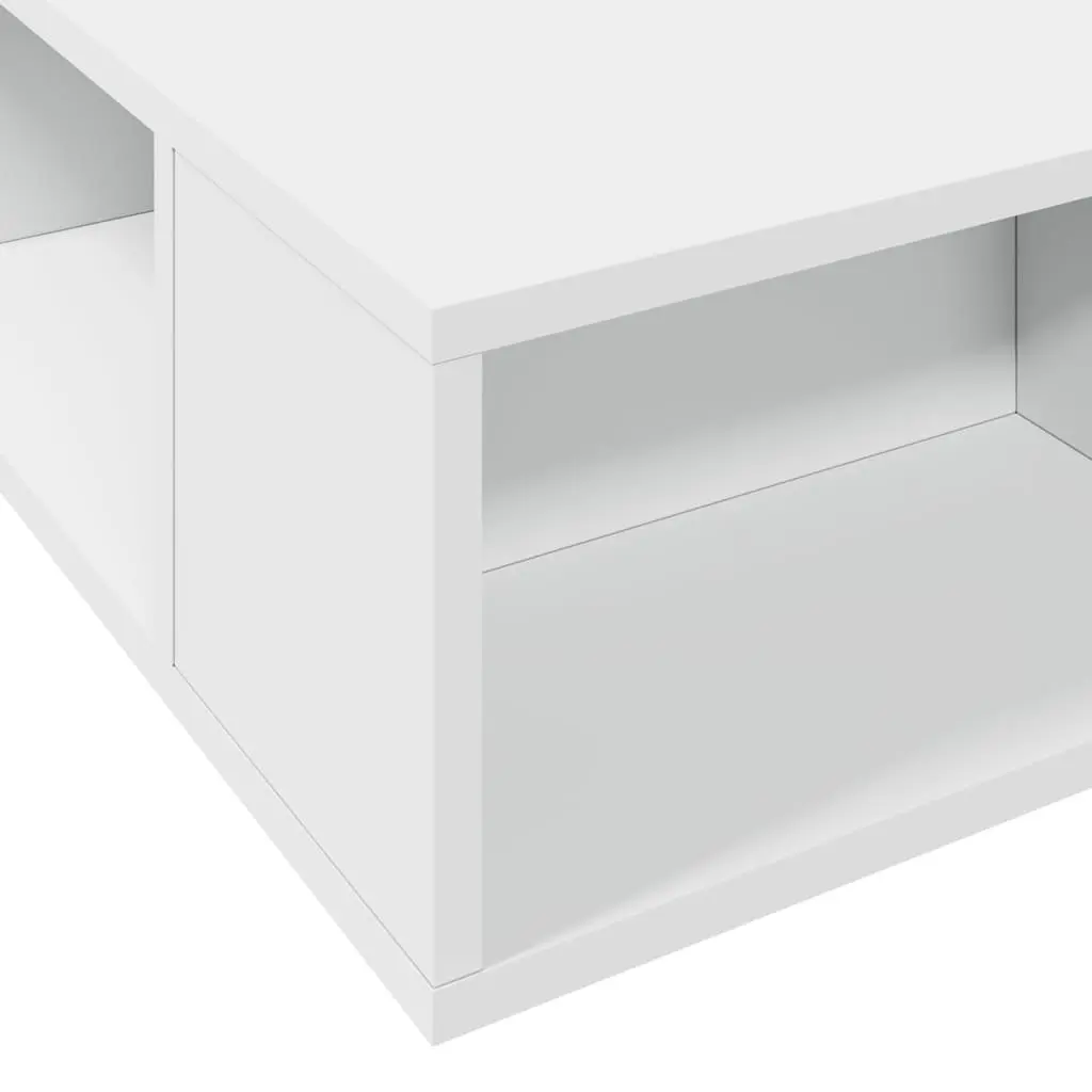 Bed Frame White 90x190 cm Engineered Wood Slatted Base with Storage Compartments