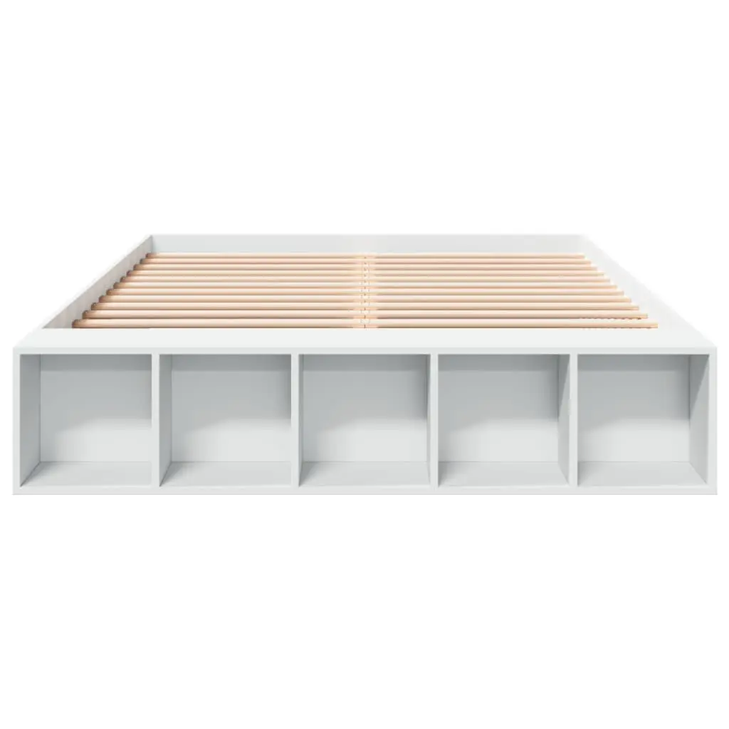 White Bed Frame with Storage Compartments 150x200cm