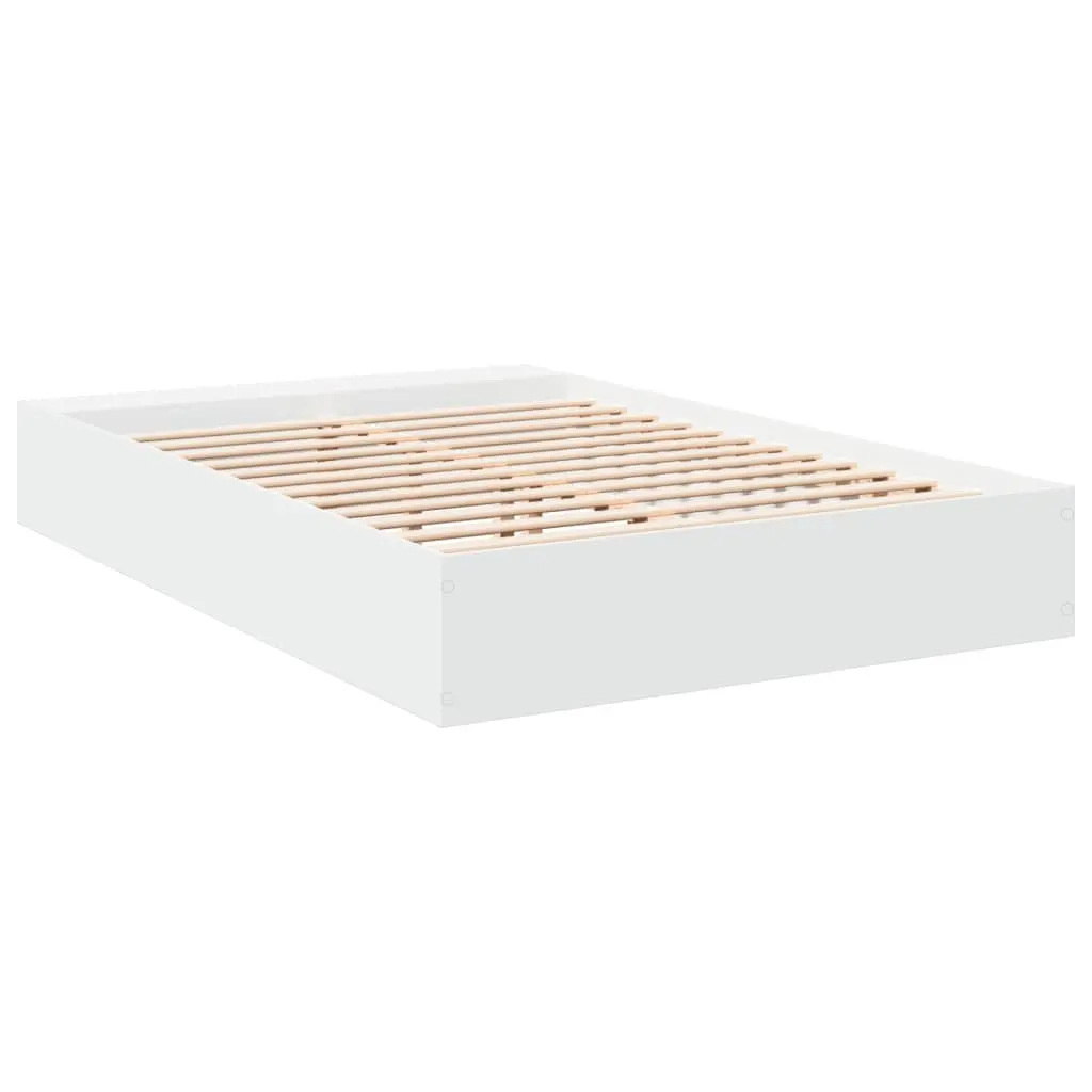 White Bed Frame with Storage Compartments 150x200cm