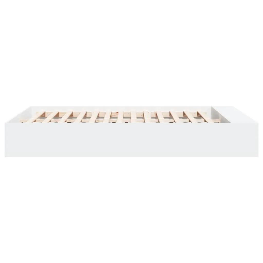 White Bed Frame with Storage Compartments 150x200cm