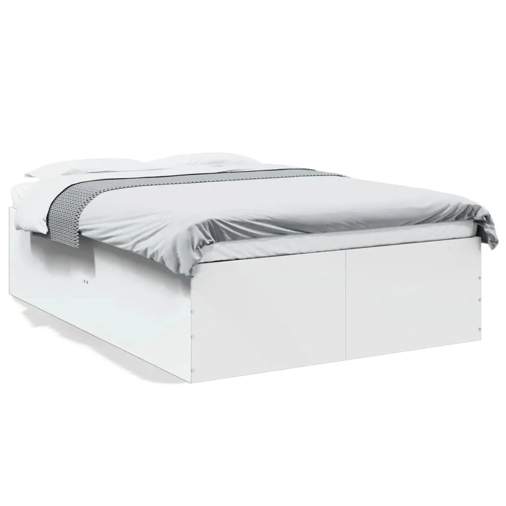 White Engineered Wood Bed Frame 135x190 cm