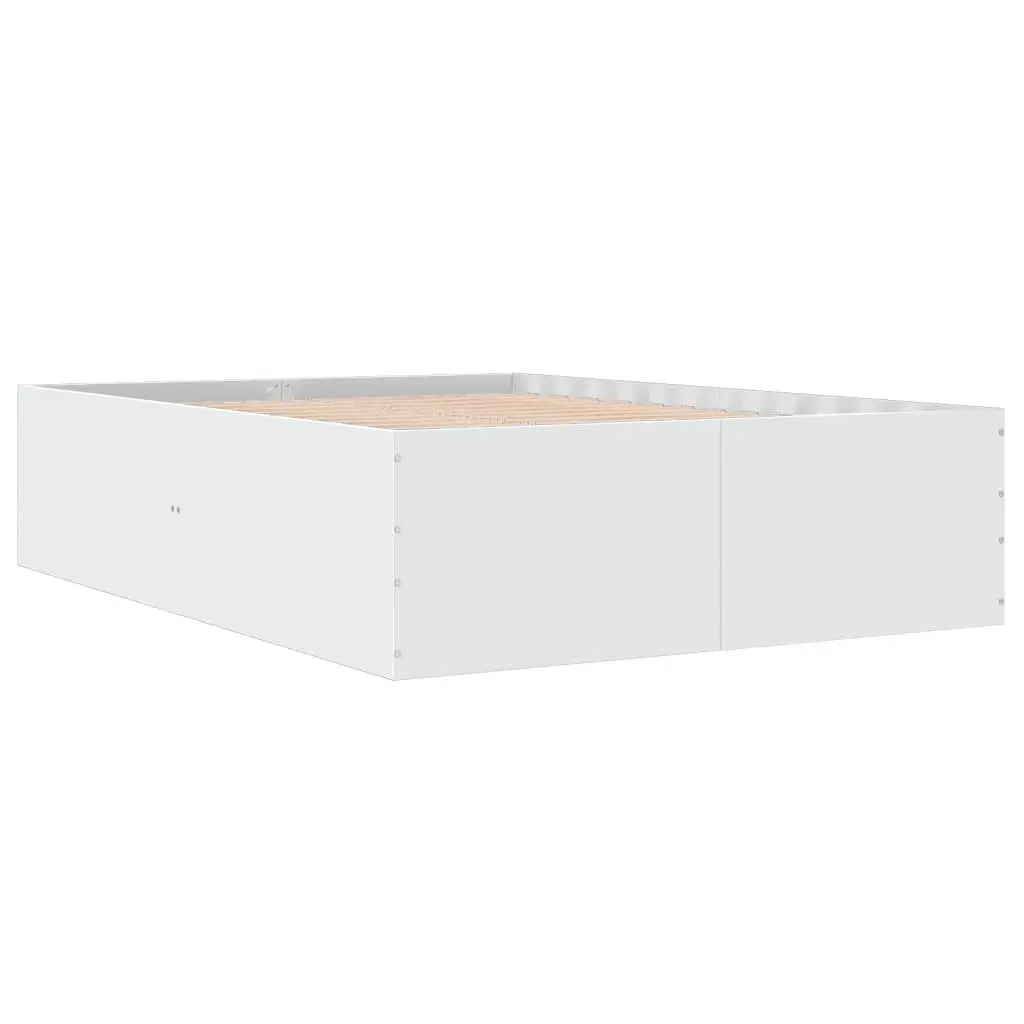 White Engineered Wood Bed Frame 135x190 cm