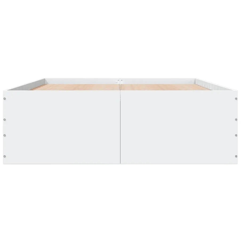 White Engineered Wood Bed Frame 135x190 cm