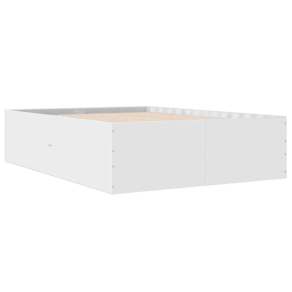 White Engineered Wood Bed Frame 135x190 cm