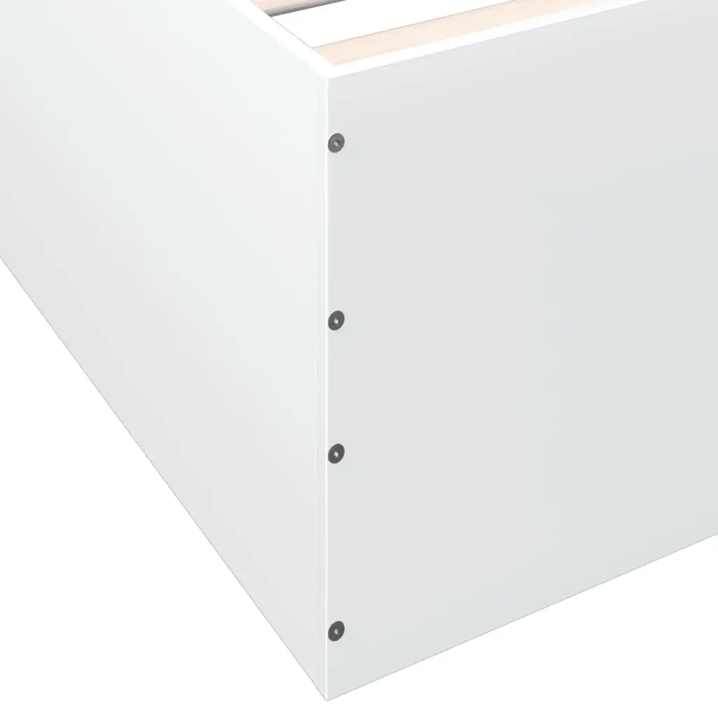 White Engineered Wood Bed Frame 135x190 cm