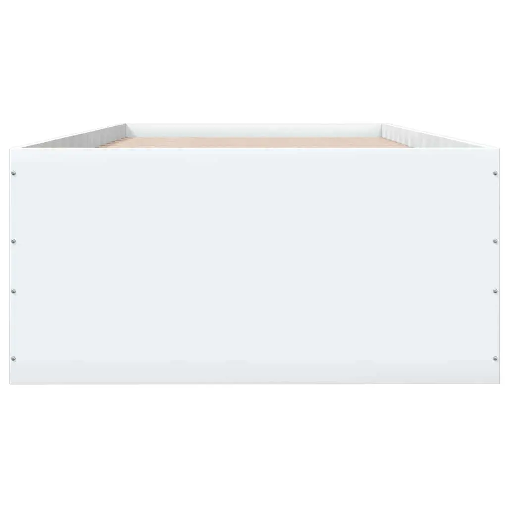 White Bed Frame 90x190 cm with Slatted Base