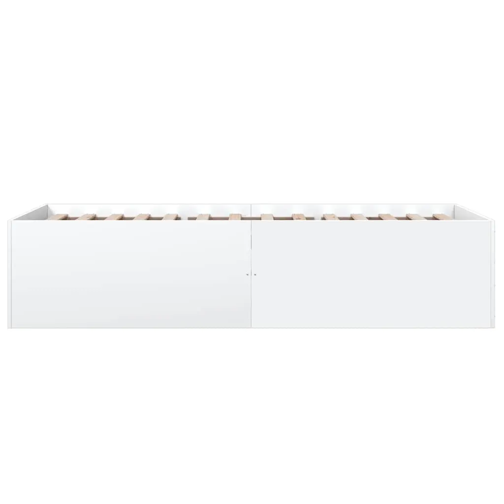 White Bed Frame 90x190 cm with Slatted Base