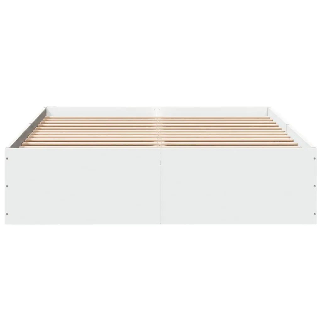 White Bed Frame 135x190 cm with Slats