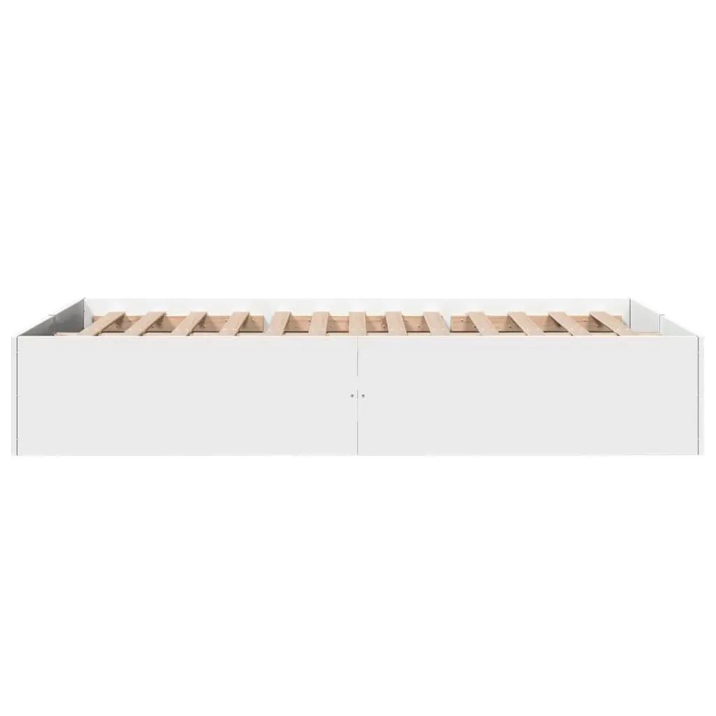 White Bed Frame 135x190 cm with Slats