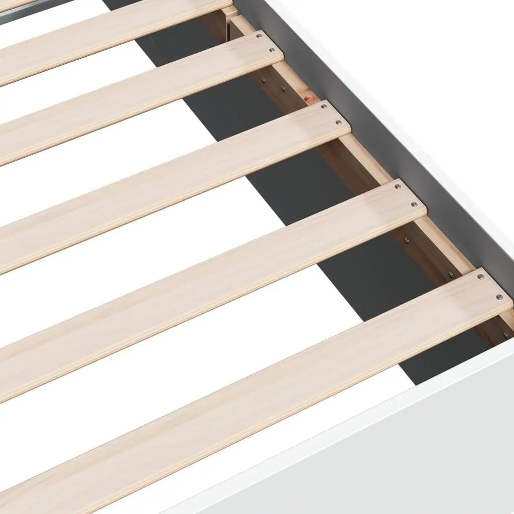White Bed Frame 135x190 cm with Slats