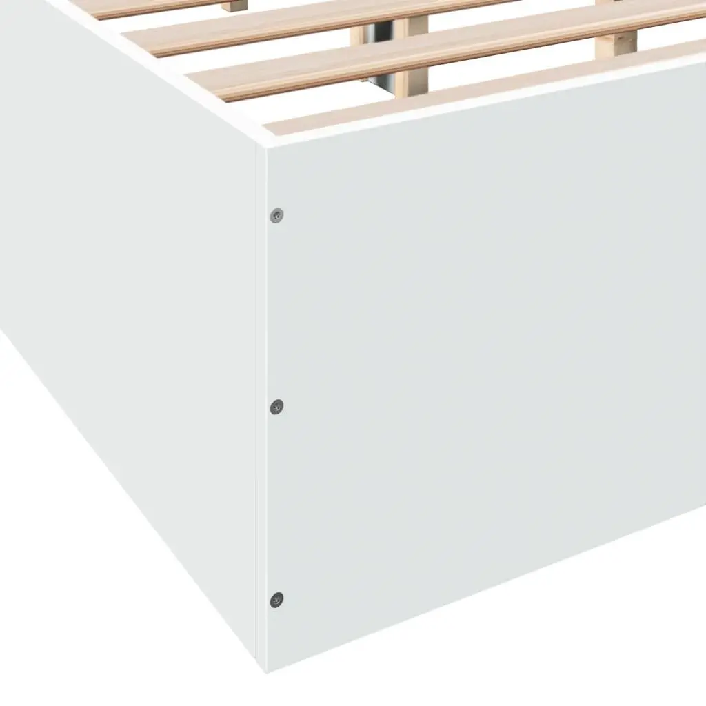 White Bed Frame 135x190 cm with Slats