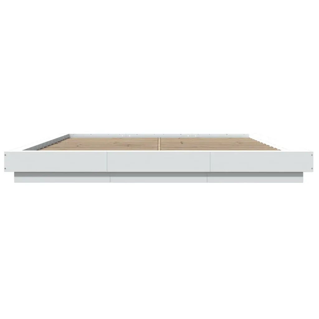 White King Bed Frame 183x203cm with Slatted Base