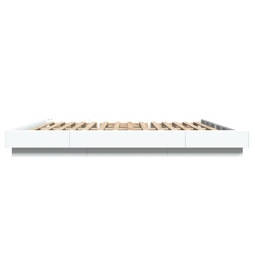 White King Bed Frame 183x203cm with Slatted Base