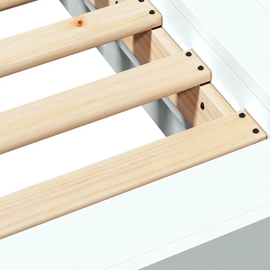 White King Bed Frame 183x203cm with Slatted Base