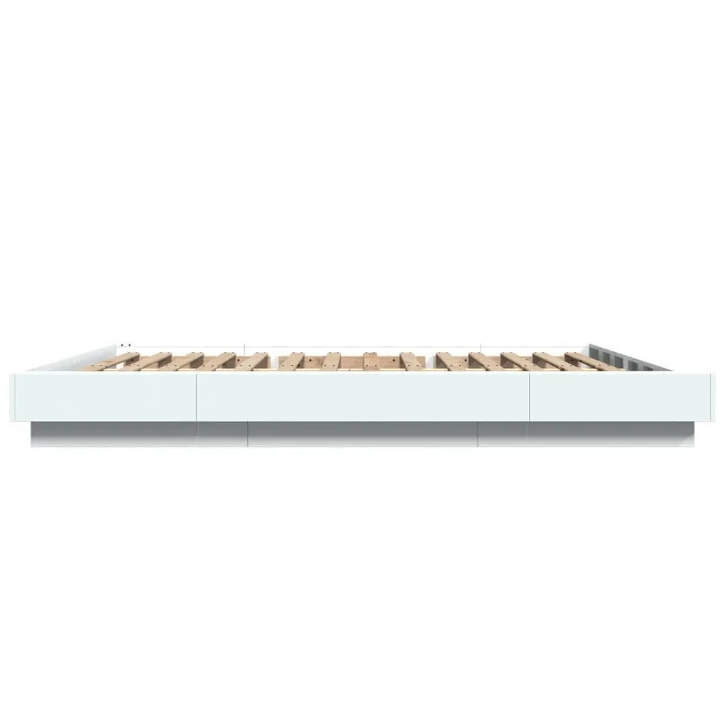 White Modern Bed Frame 150x200 cm with Slatted Base