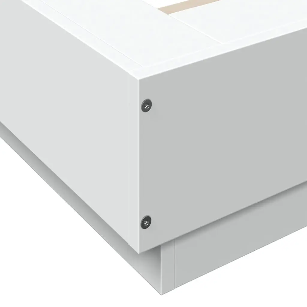 White Modern Bed Frame 150x200 cm with Slatted Base