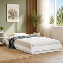 Modern White Bed Frame 90x190 cm for Cozy Bedrooms
