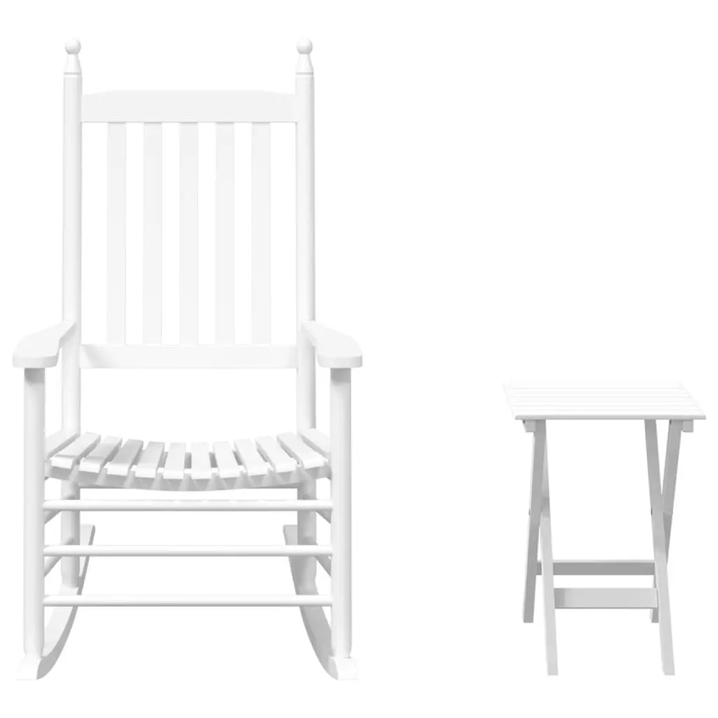 Rocking Chair with Foldable Side Table