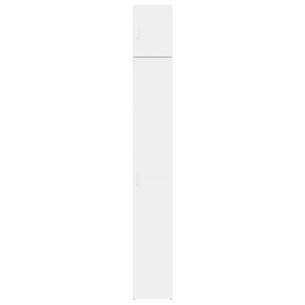 White Engineered Wood Slim Storage Cabinet