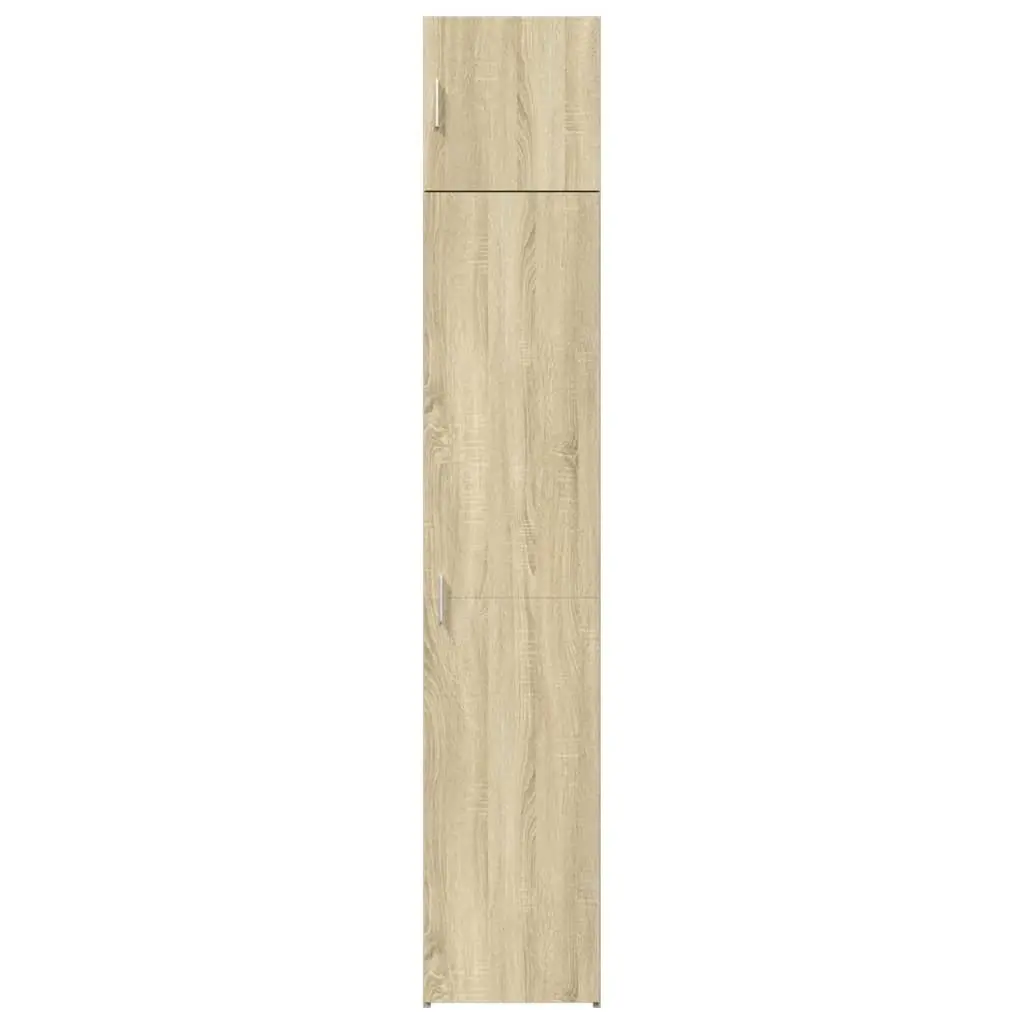 Slim Storage Cabinet Tall Engineered Wood Sonoma Oak Home Furniture Multipurpose