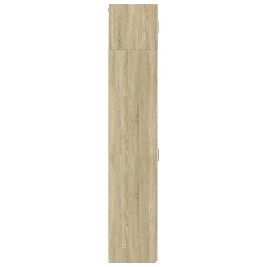 Slim Storage Cabinet Tall Engineered Wood Sonoma Oak Home Furniture Multipurpose