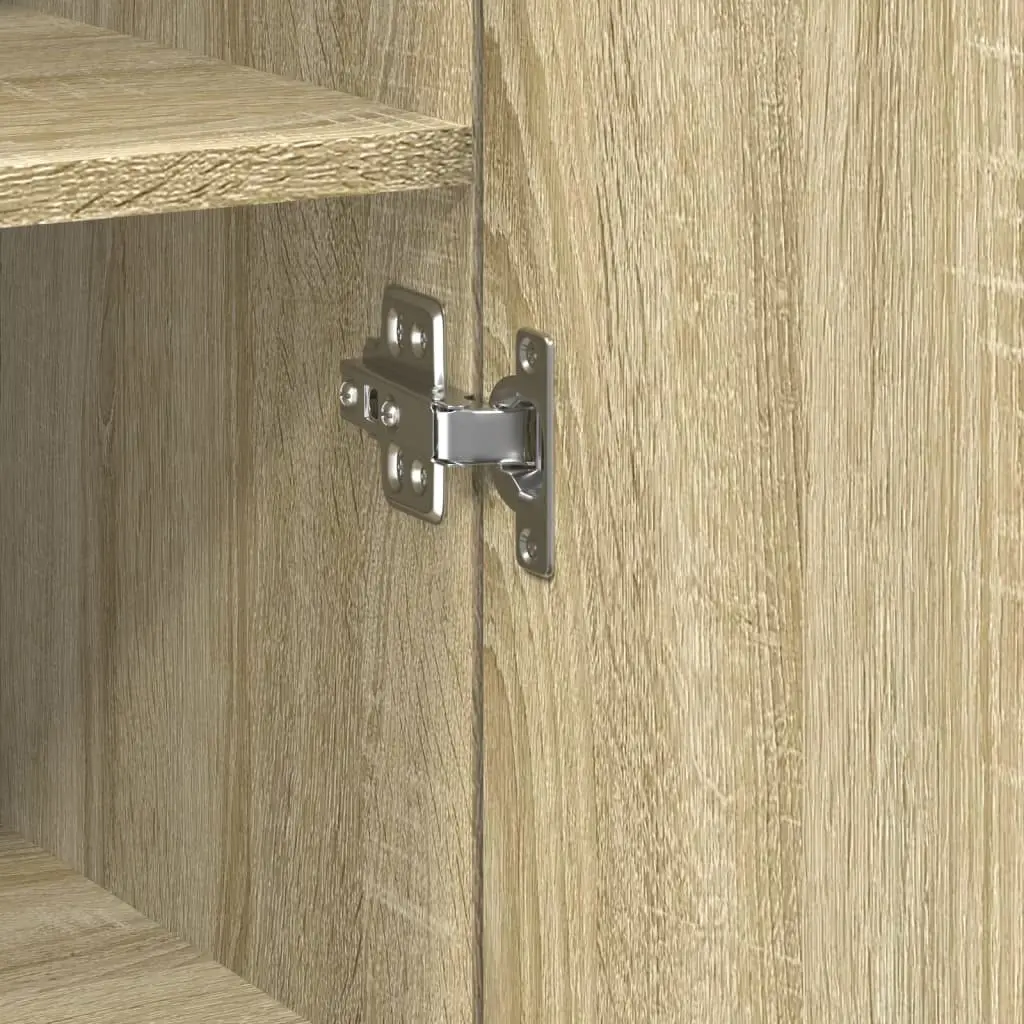 Slim Storage Cabinet Tall Engineered Wood Sonoma Oak Home Furniture Multipurpose