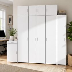 White Tall Storage Cabinet 70x42.5x225 cm