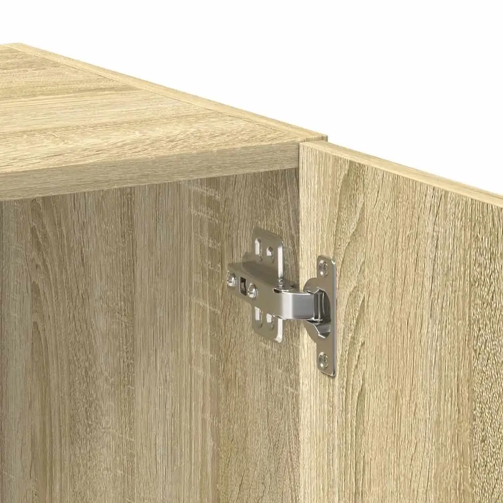 Storage Cabinet Tall Engineered Wood Brown Sonoma Oak Buffet Sideboards