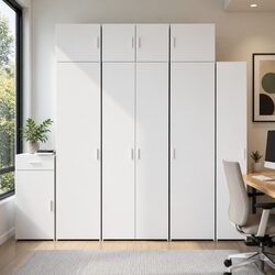 White Tall Storage Cabinet for Organized Living