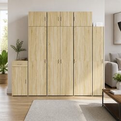 Sonoma Oak Brown Tall Storage Cabinet for Home Organization