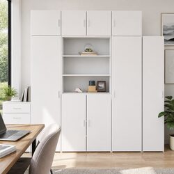 Vertical White Storage Cabinet for Home Organization