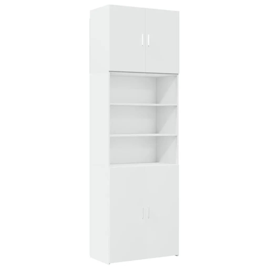 Highboard Storage Cabinet White 80x42.5x249cm Engineered Wood Sideboard