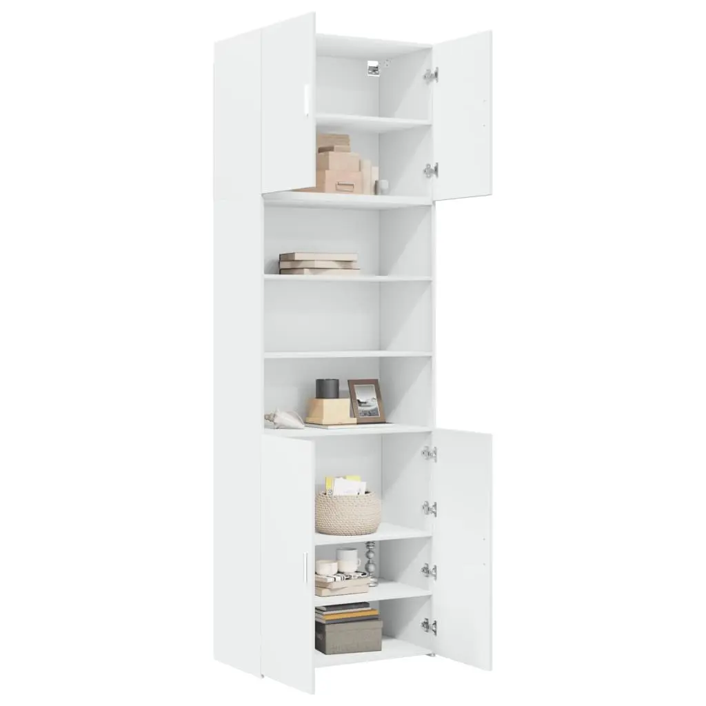 Highboard Storage Cabinet White 80x42.5x249cm Engineered Wood Sideboard