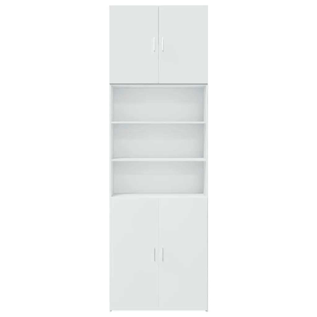Highboard Storage Cabinet White 80x42.5x249cm Engineered Wood Sideboard