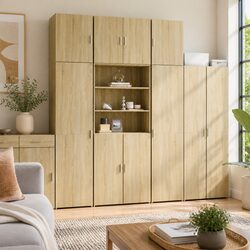 Elegant Highboard Storage Cabinet in Brown