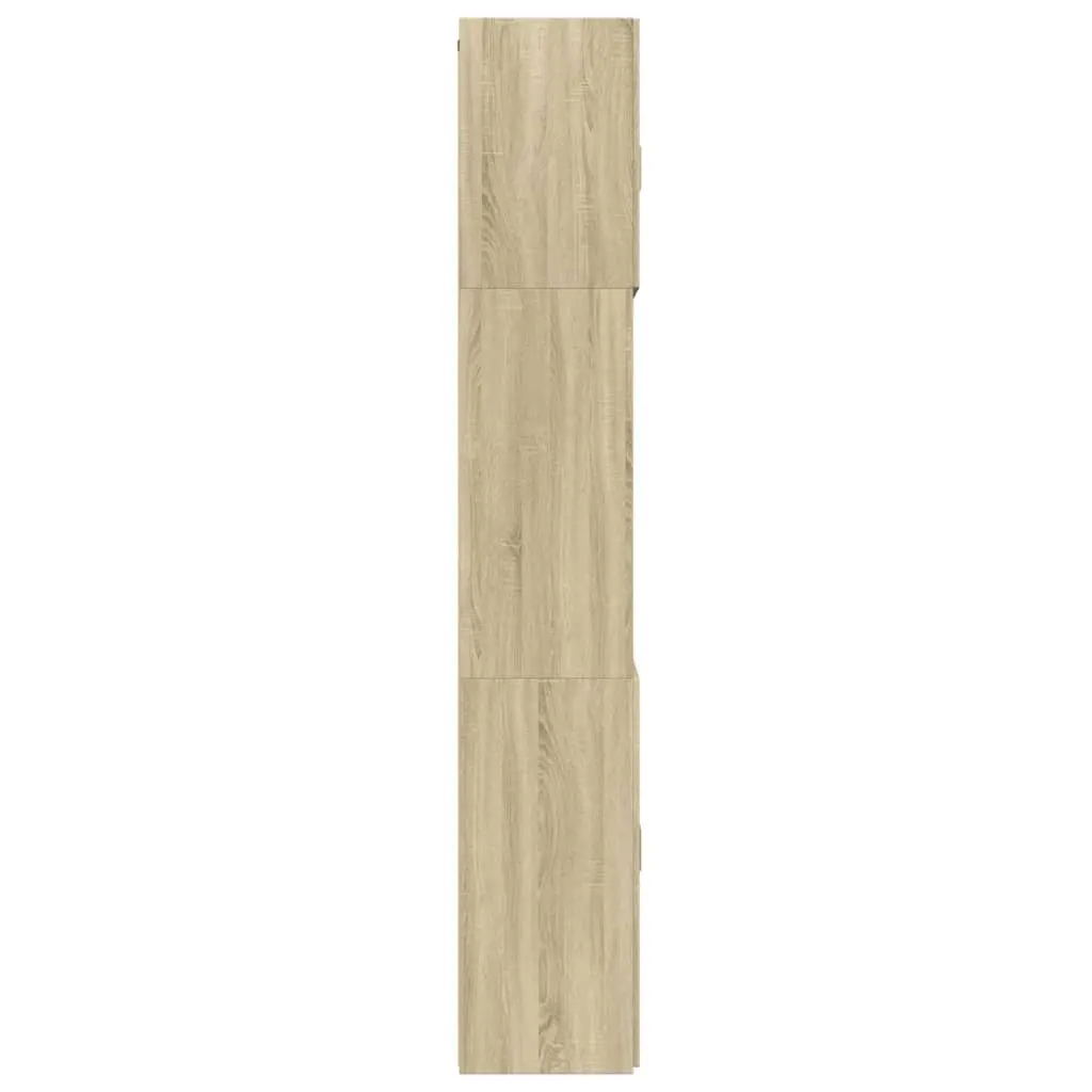 Storage Cabinet Highboard Brown Engineered Wood 80x42.5x249cm Multiple Compartments Living Room Bedroom