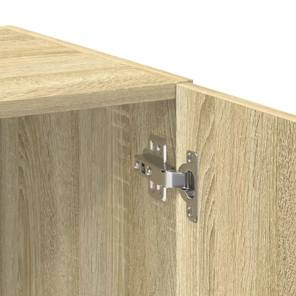 Storage Cabinet Highboard Brown Engineered Wood 80x42.5x249cm Multiple Compartments Living Room Bedroom