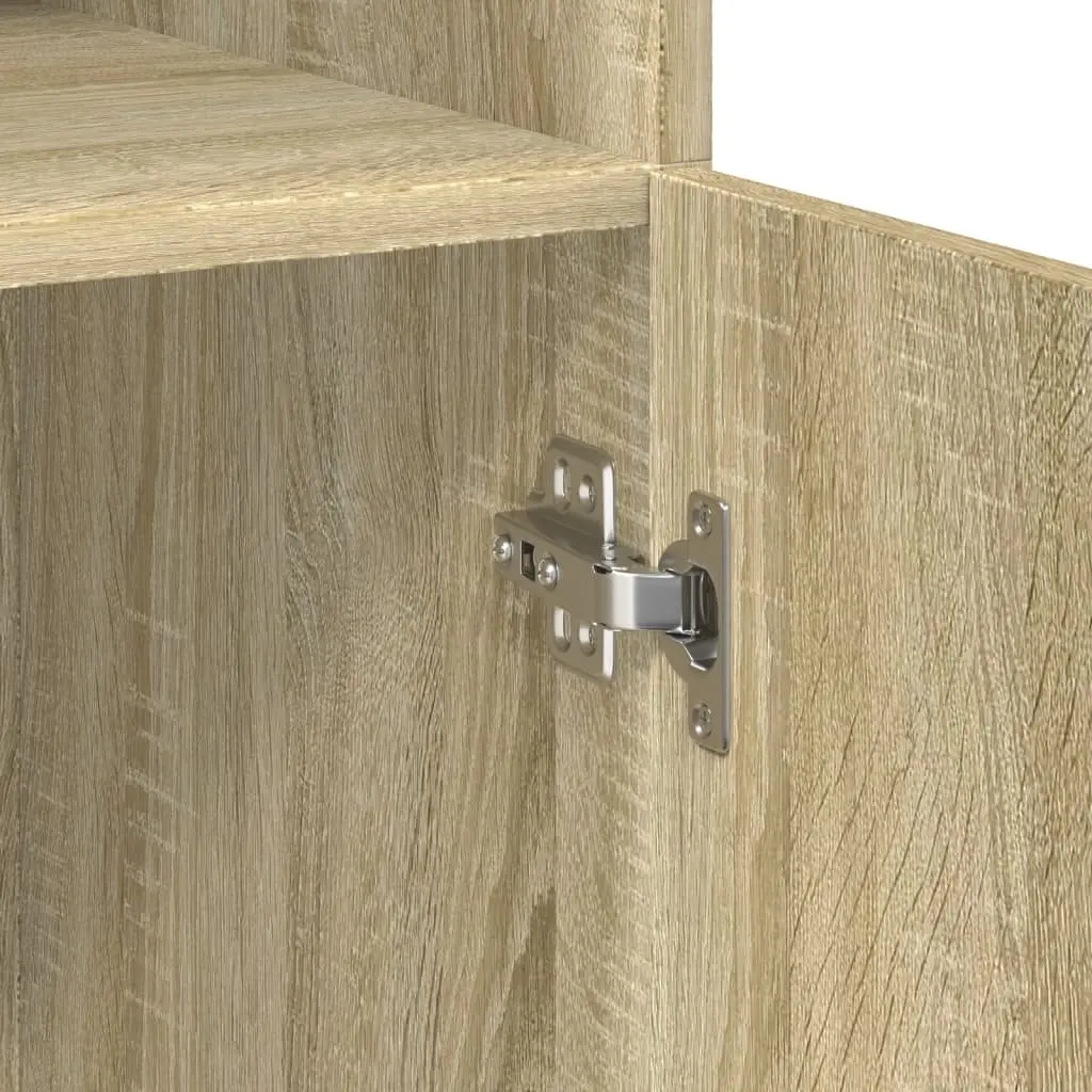 Storage Cabinet Highboard Brown Engineered Wood 80x42.5x249cm Multiple Compartments Living Room Bedroom