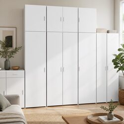 Elegant Highboard White Storage Cabinet 80x42.5x249cm