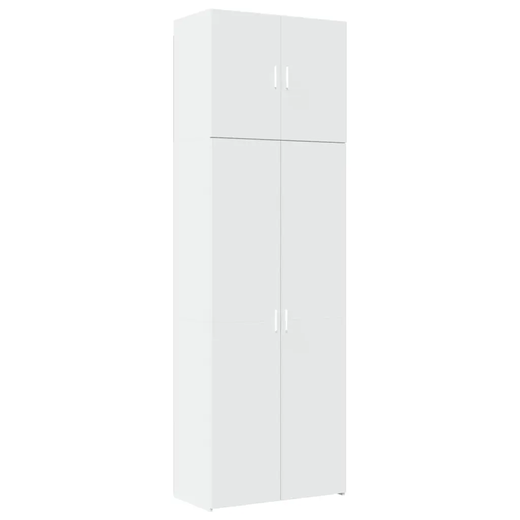 Highboard White Storage Cabinet 80x42.5x249cm Engineered Wood Sideboard Shelf