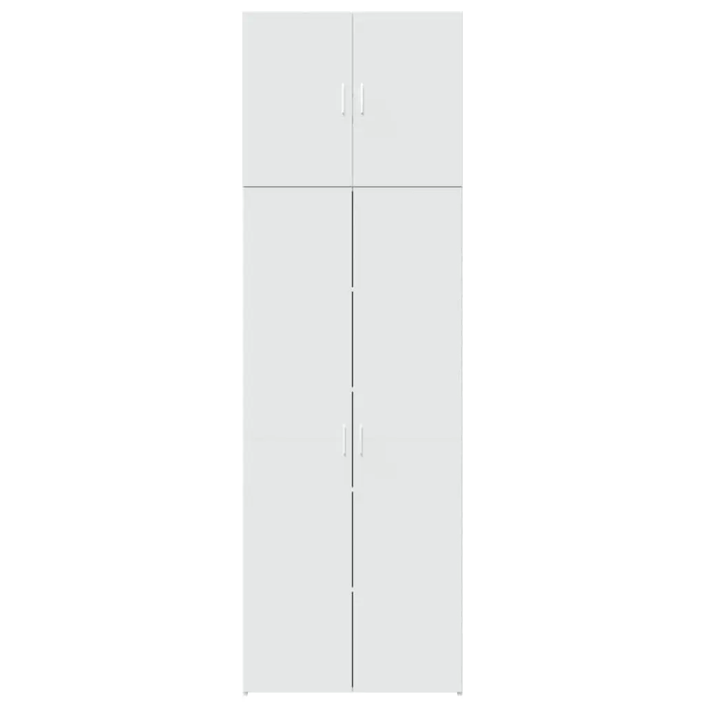 Highboard White Storage Cabinet 80x42.5x249cm Engineered Wood Sideboard Shelf