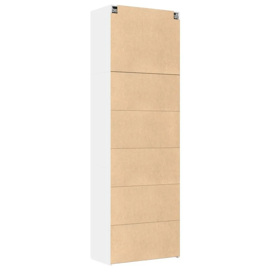 Highboard White Storage Cabinet 80x42.5x249cm Engineered Wood Sideboard Shelf