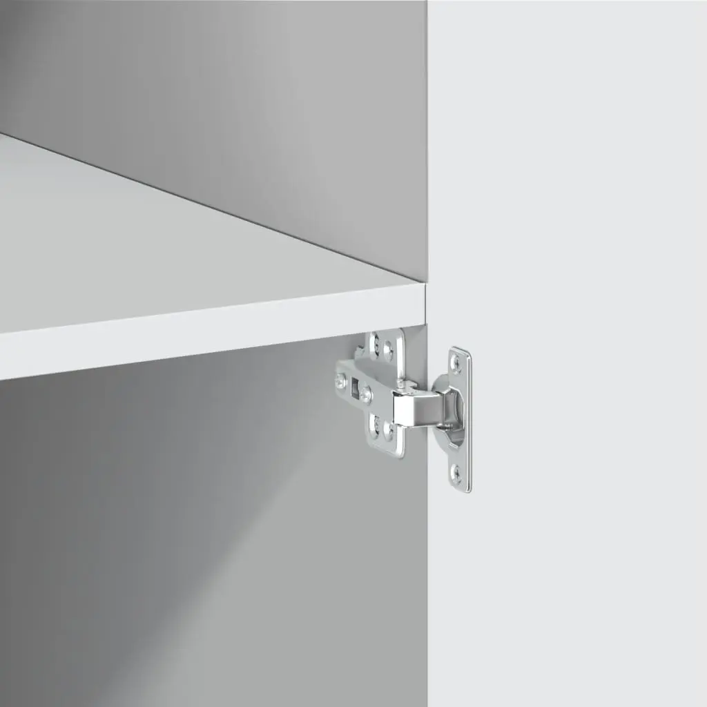 Highboard White Storage Cabinet 80x42.5x249cm Engineered Wood Sideboard Shelf