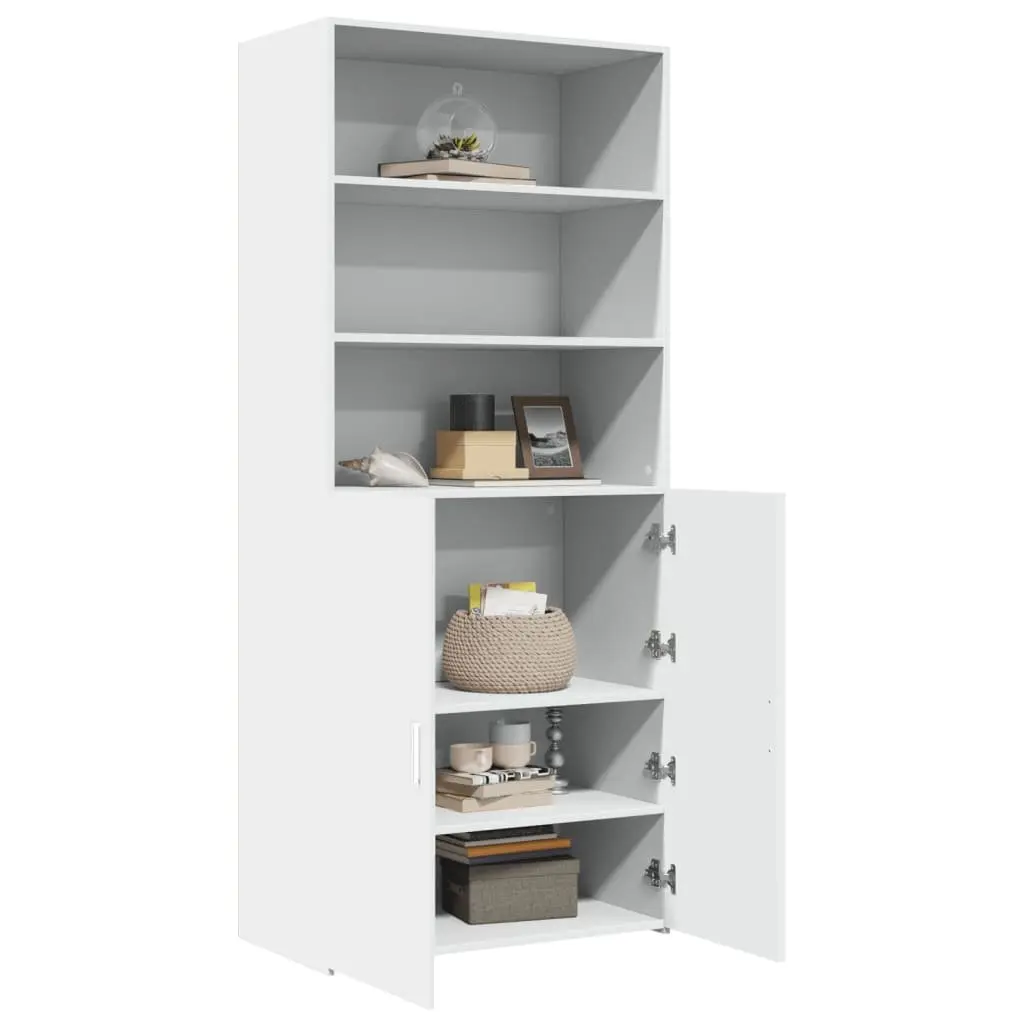Highboard White 80x42.5x185cm Storage Cabinet Shelving Unit Engineered Wood